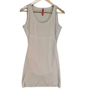SPANX Women's Smoothing Shaping Bodysuit Mini Dress‎ Beige Sleeveless Medium